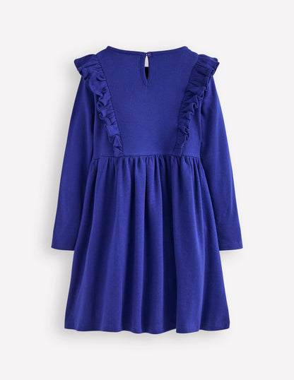Embroidered Bodice Dress-Sapphire Blue-2