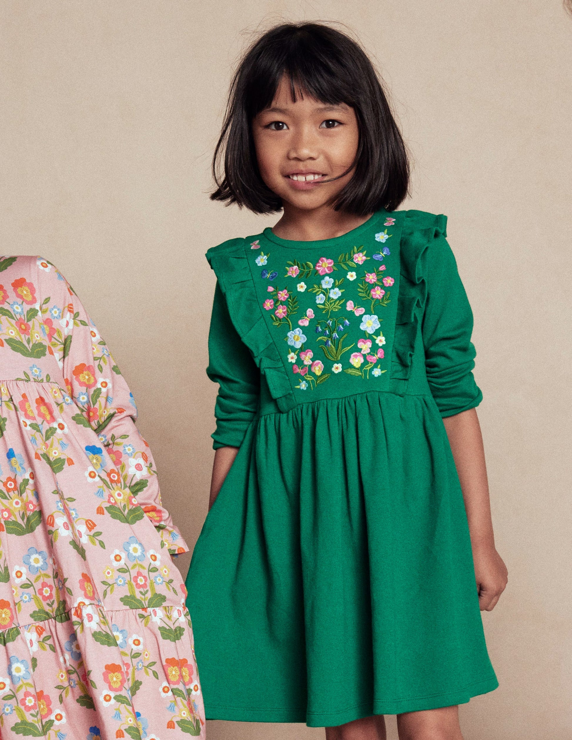 Embroidered Bodice Dress-Jewel Green-4