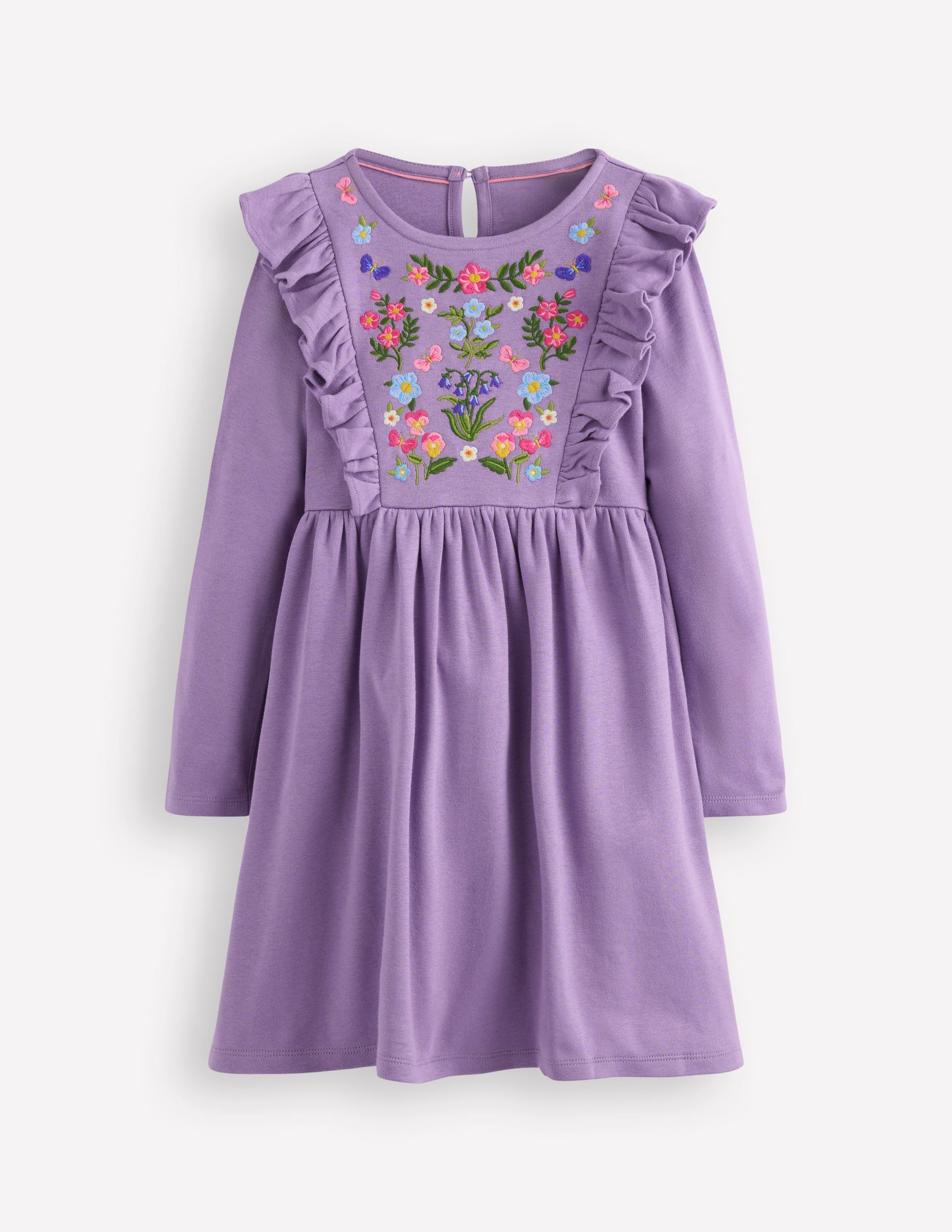 Embroidered Bodice Dress-Grape Lilac-1