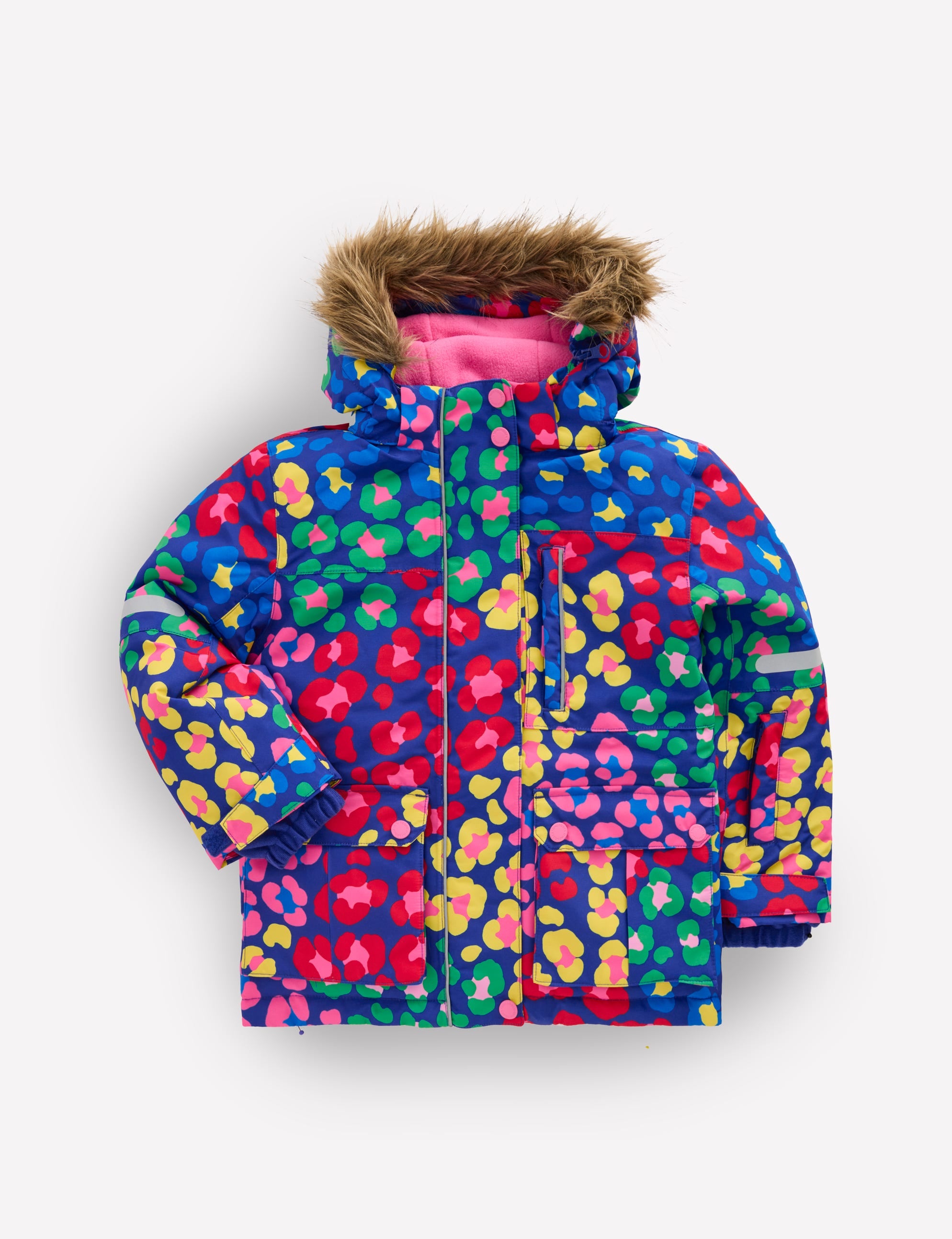 All-weather Waterproof Coat-Multi Rainbow Leopard - Image 1