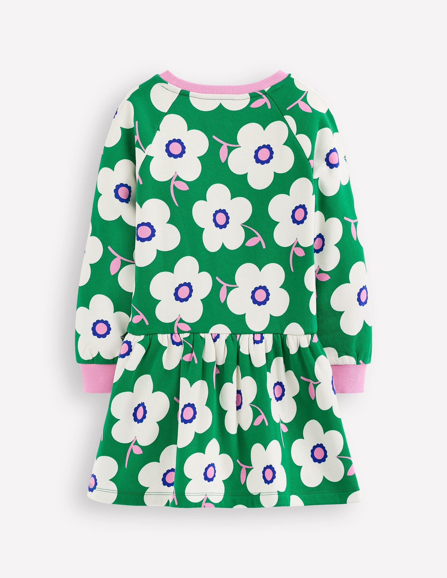 Cosy Sweatshirt Dress-Rich Emerald Giant Daisy