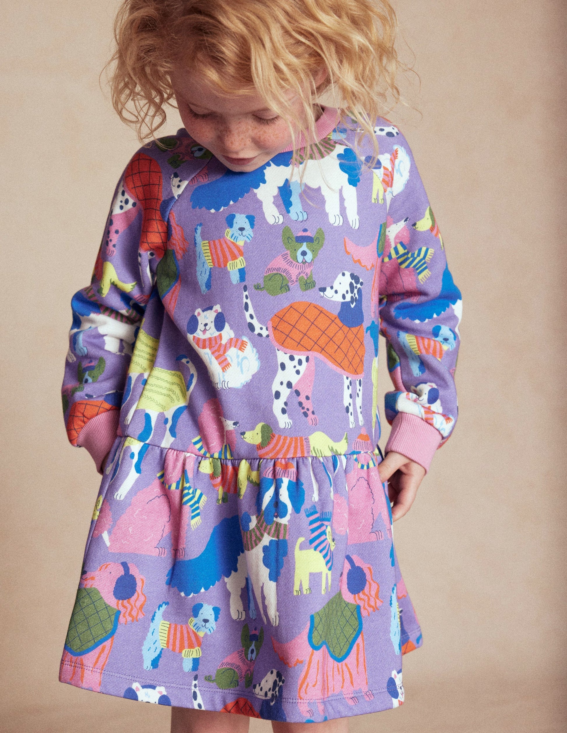 Cosy Sweatshirt Dress-Eggshell Blue Cosy Dogs-4