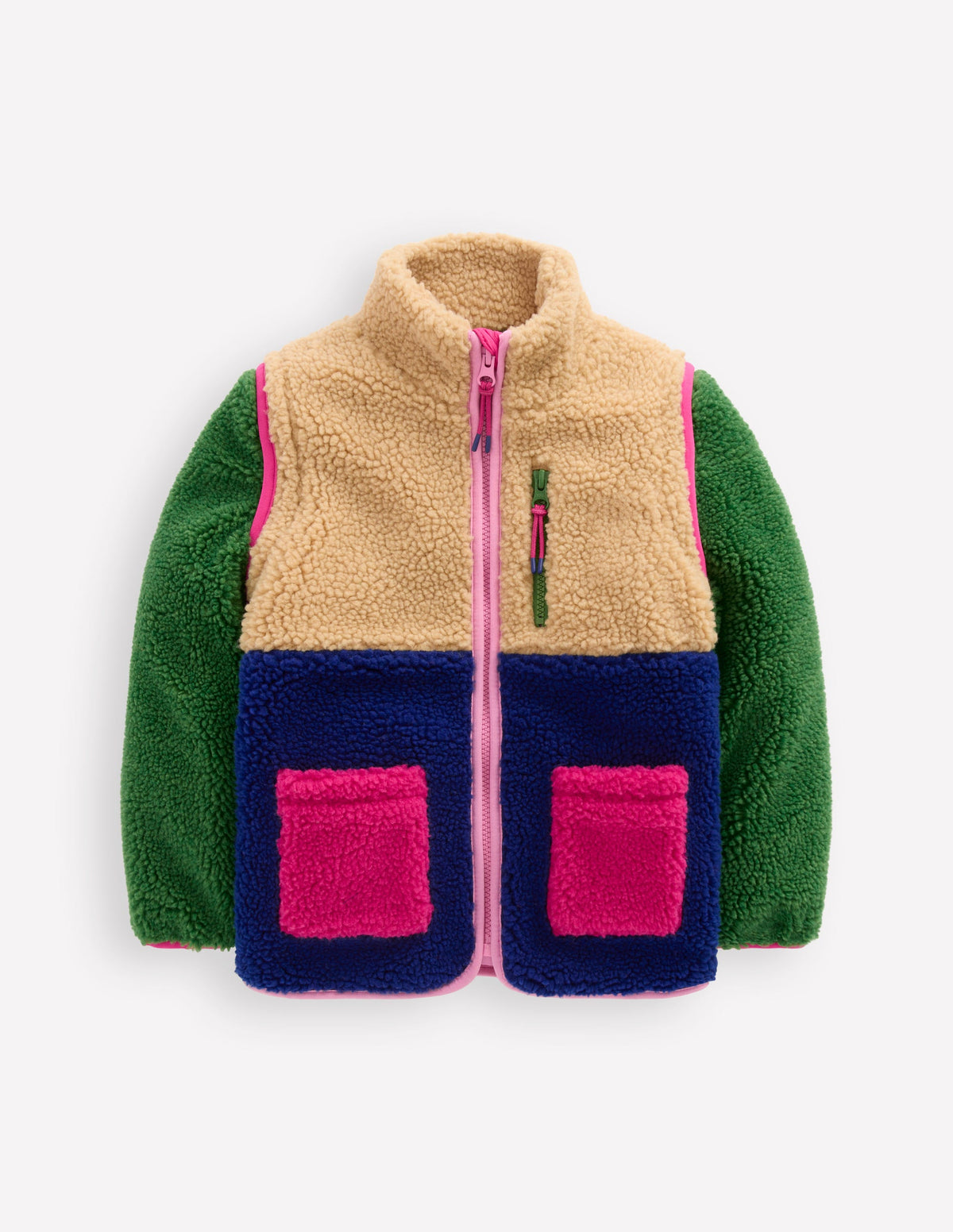 2-in-1 Borg Jacket-Colourblock Multi - Image 1