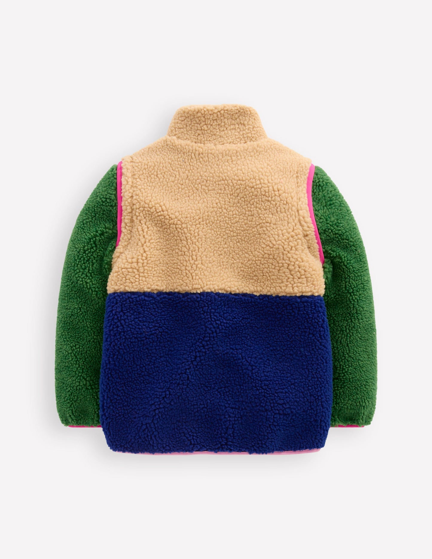 2-in-1 Borg Jacket-Colourblock Multi