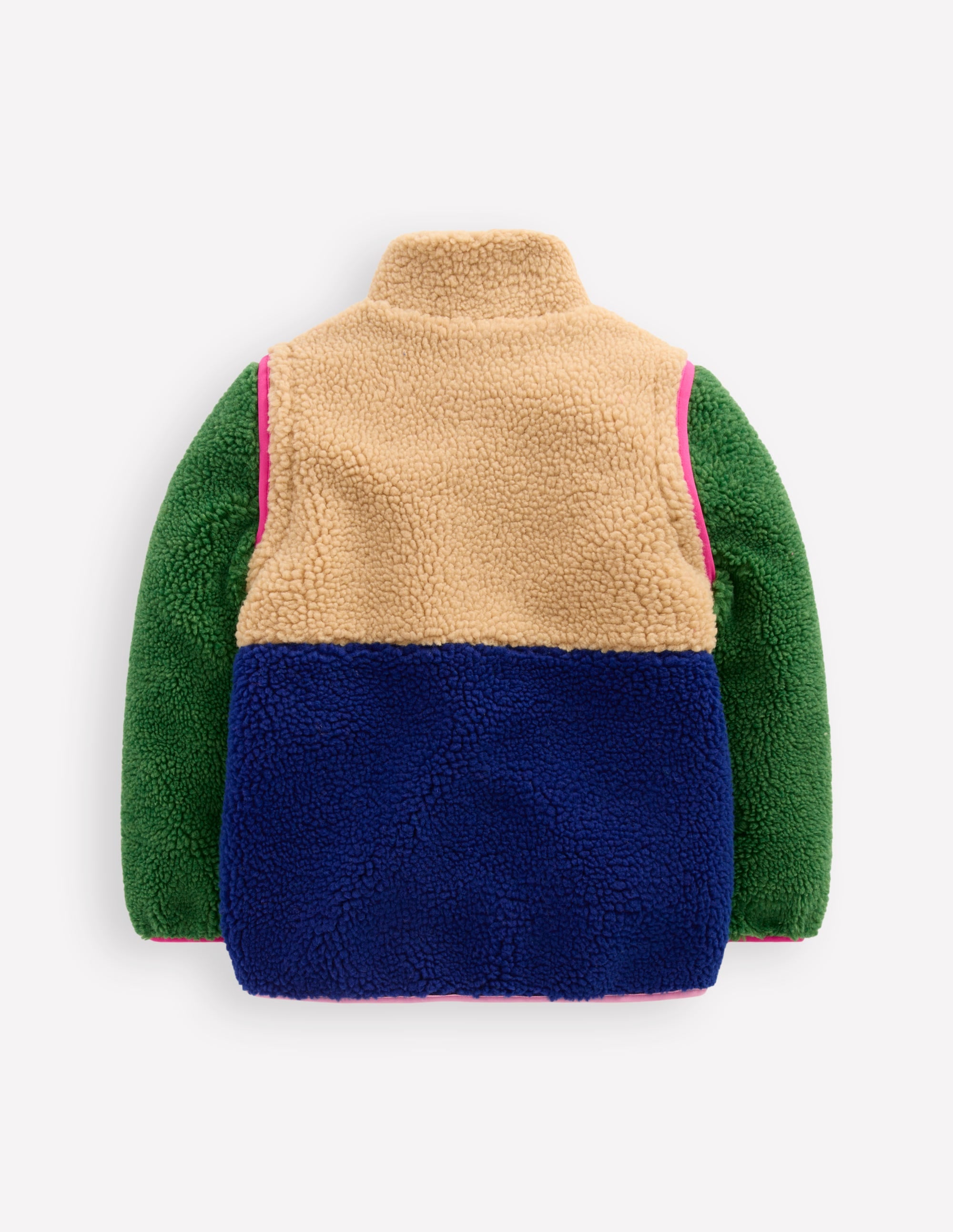 2-in-1 Borg Jacket-Colourblock Multi - Image 2