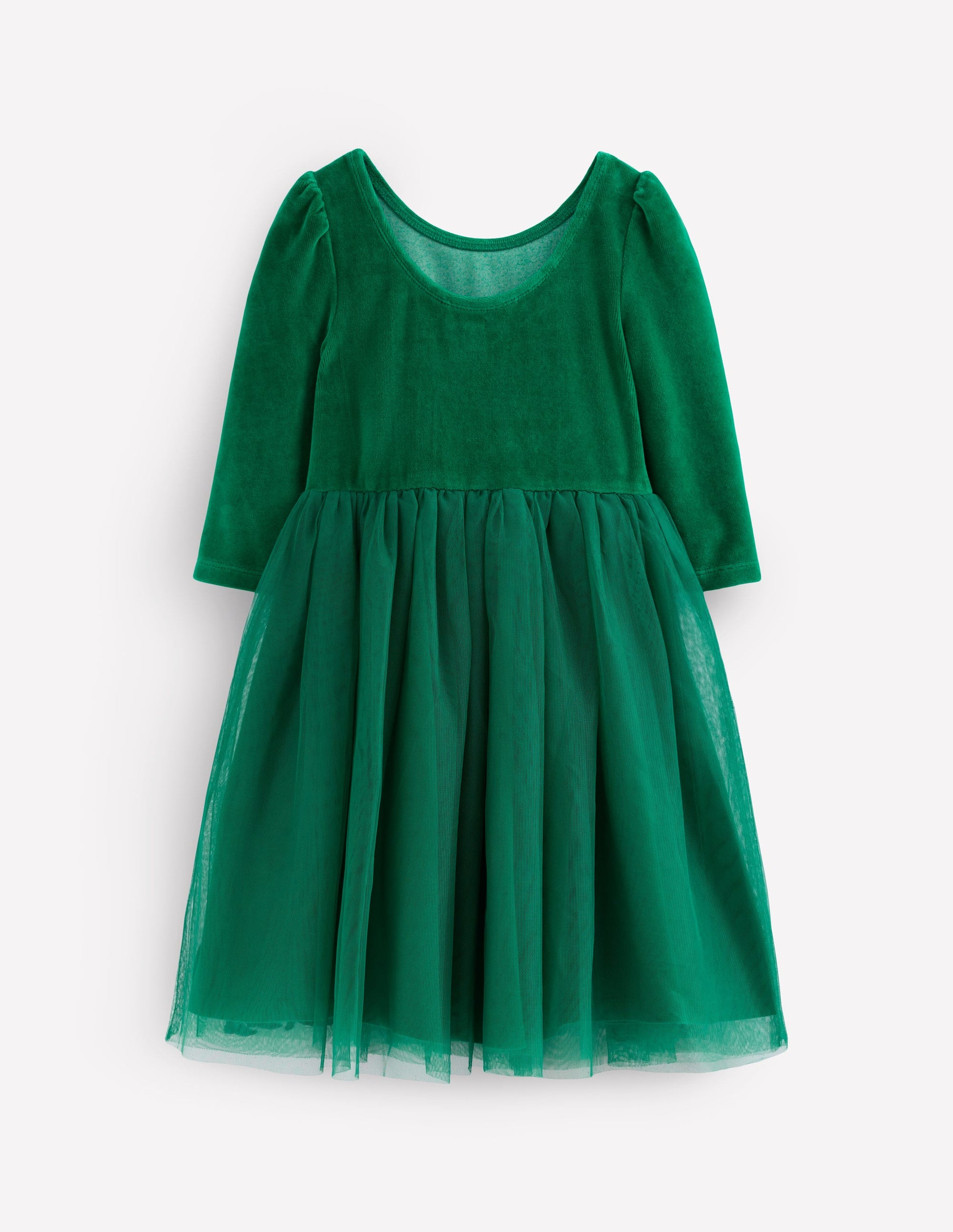Velour Tulle Appliqué Dress-Jewel Green Halloween-2