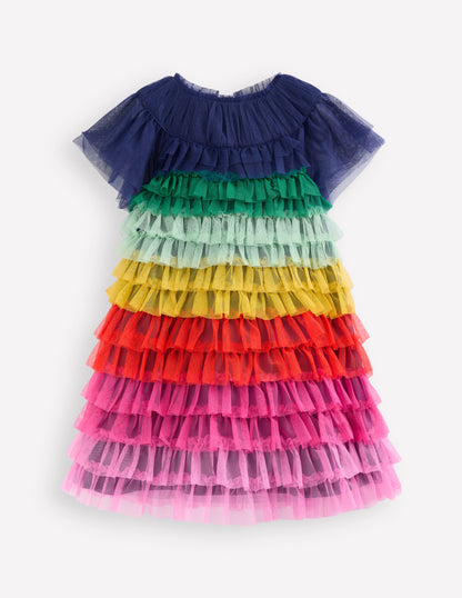 Tiered Tulle Dress-Rainbow Multi-1