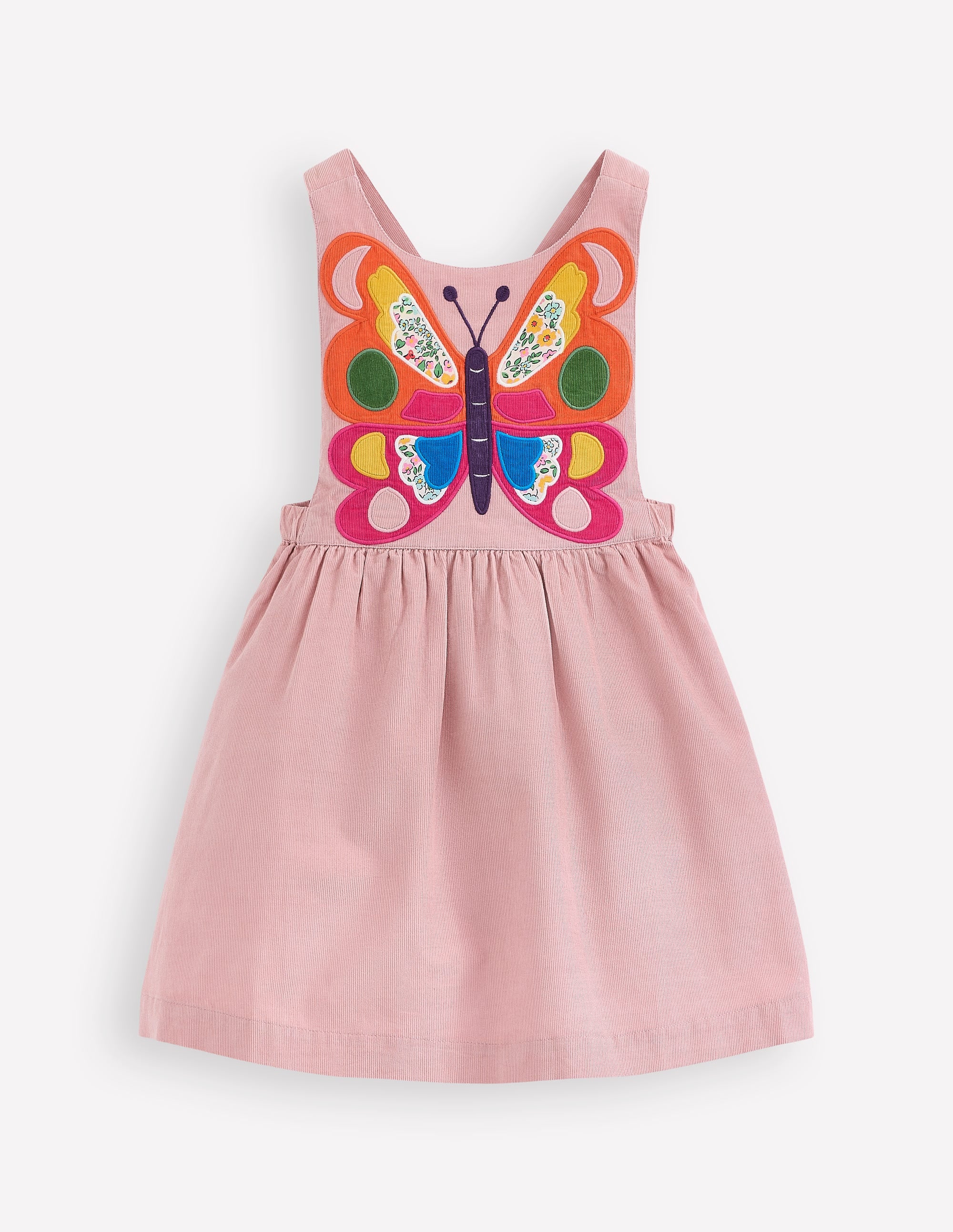 Cord Appliqué Pinafore Dress-Formica Pink Butterfly | Boden USA