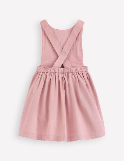 Cord Appliqué Pinafore Dress-Formica Pink Butterfly-2