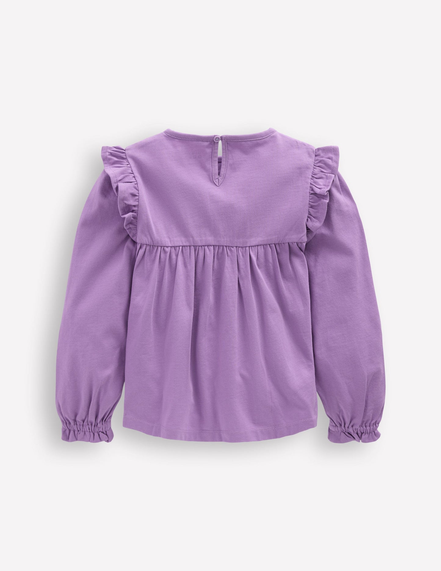 Embroidered Jersey Yoke Top-Aster Purple Embroidery