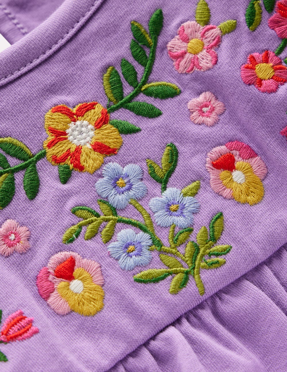 Embroidered Jersey Yoke Top-Aster Purple Embroidery-3