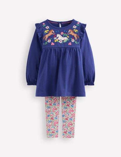 Embroidered Tunic Set-Starboard Horse Embroidery-1