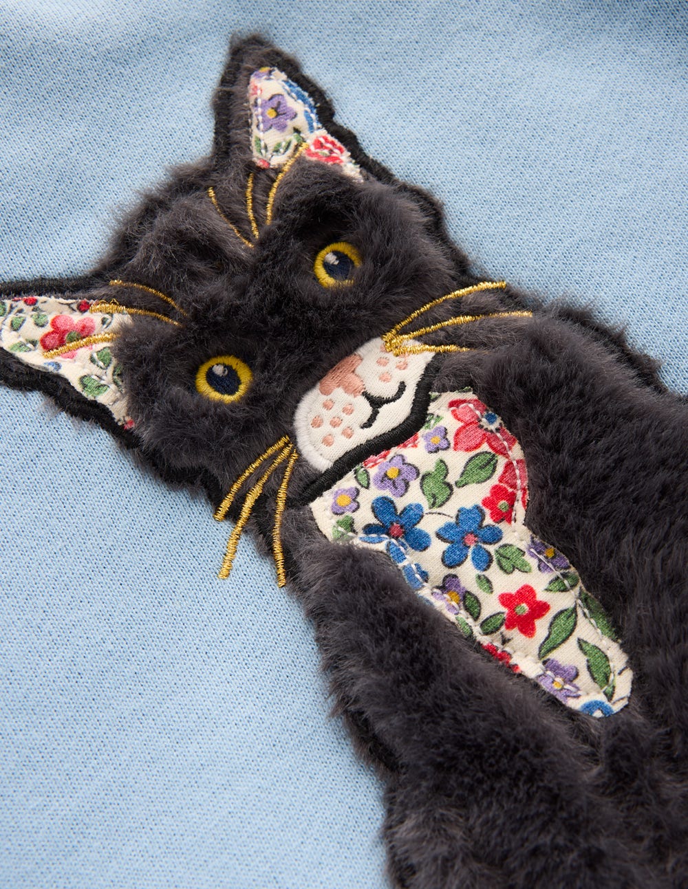 Applique Sweatshirt-Glacier Blue Cat-3
