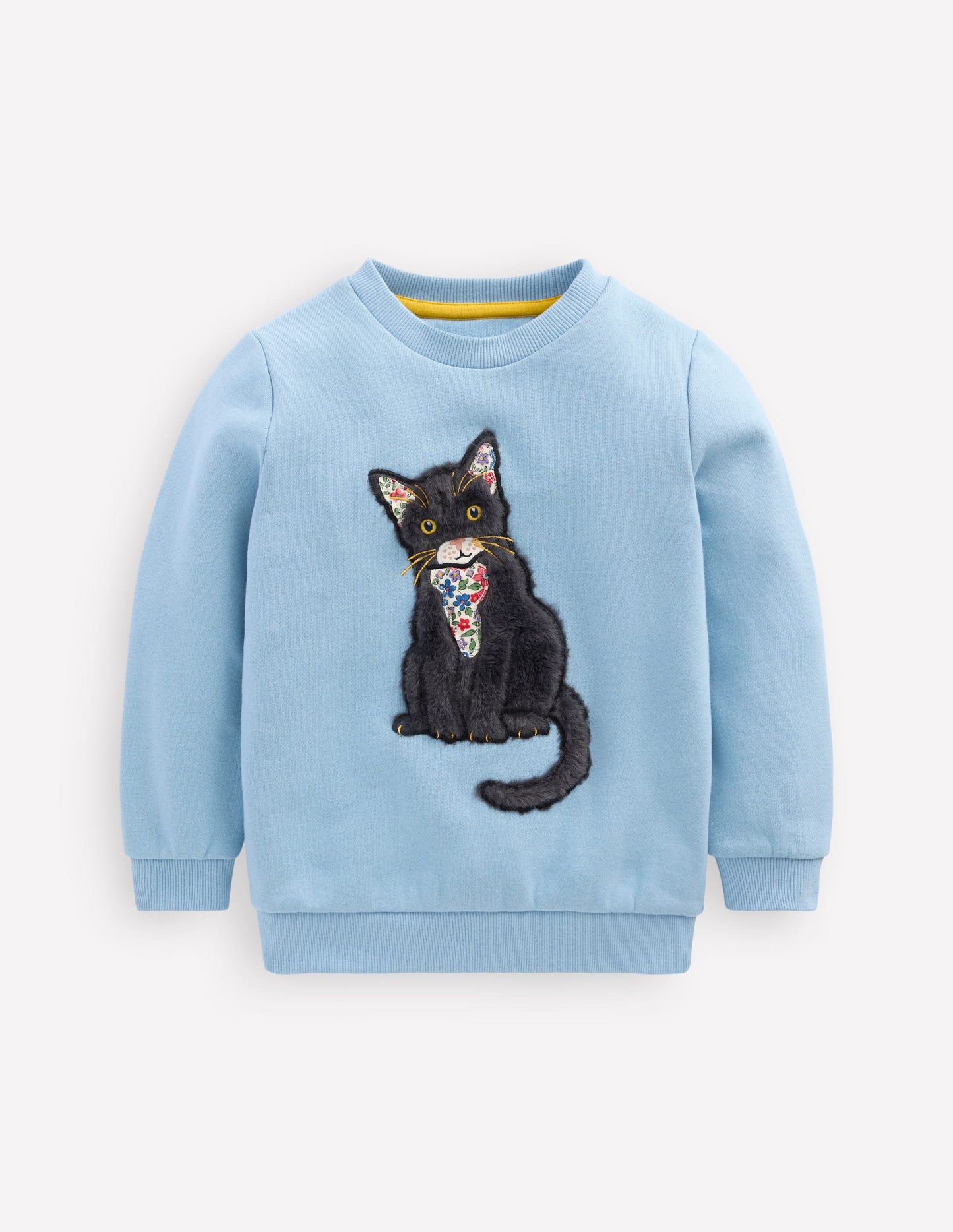 Applique Sweatshirt-Glacier Blue Cat