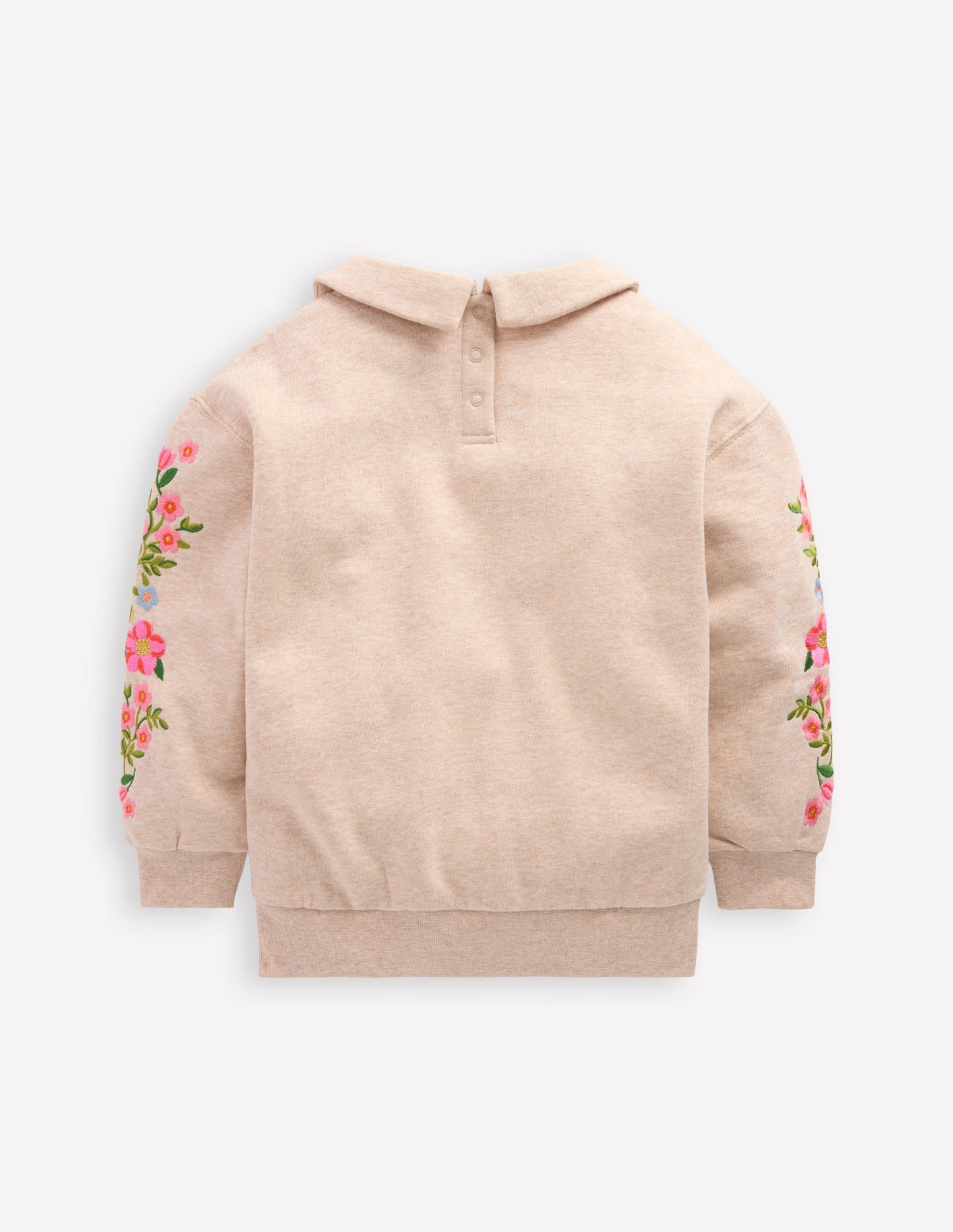 Embroidered Sweatshirt-Oatmeal Marl Embroidery