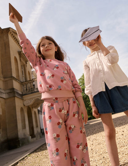 Fun Printed Jogger-Vintage Pink Posy-4