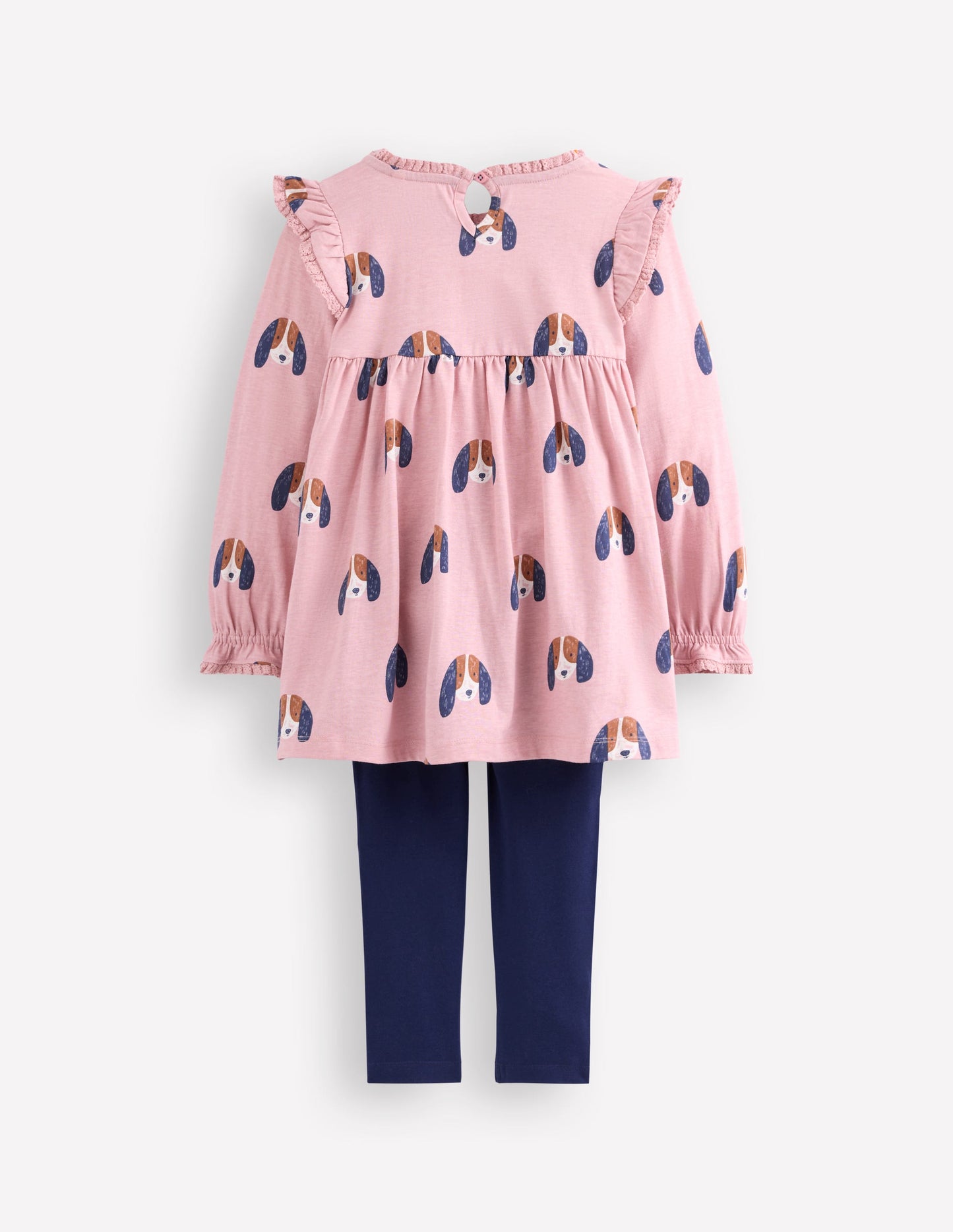 Printed Tunic Set-Vintage Pink Spaced Pups