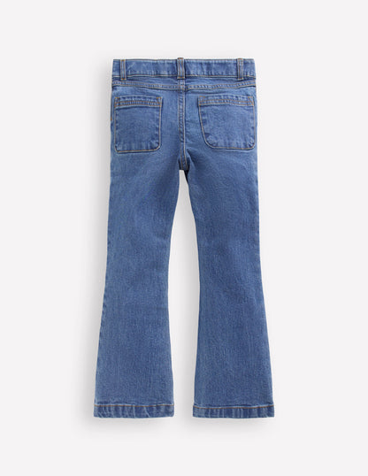 Denim Kick Flare Pants-Denim Hearts-2