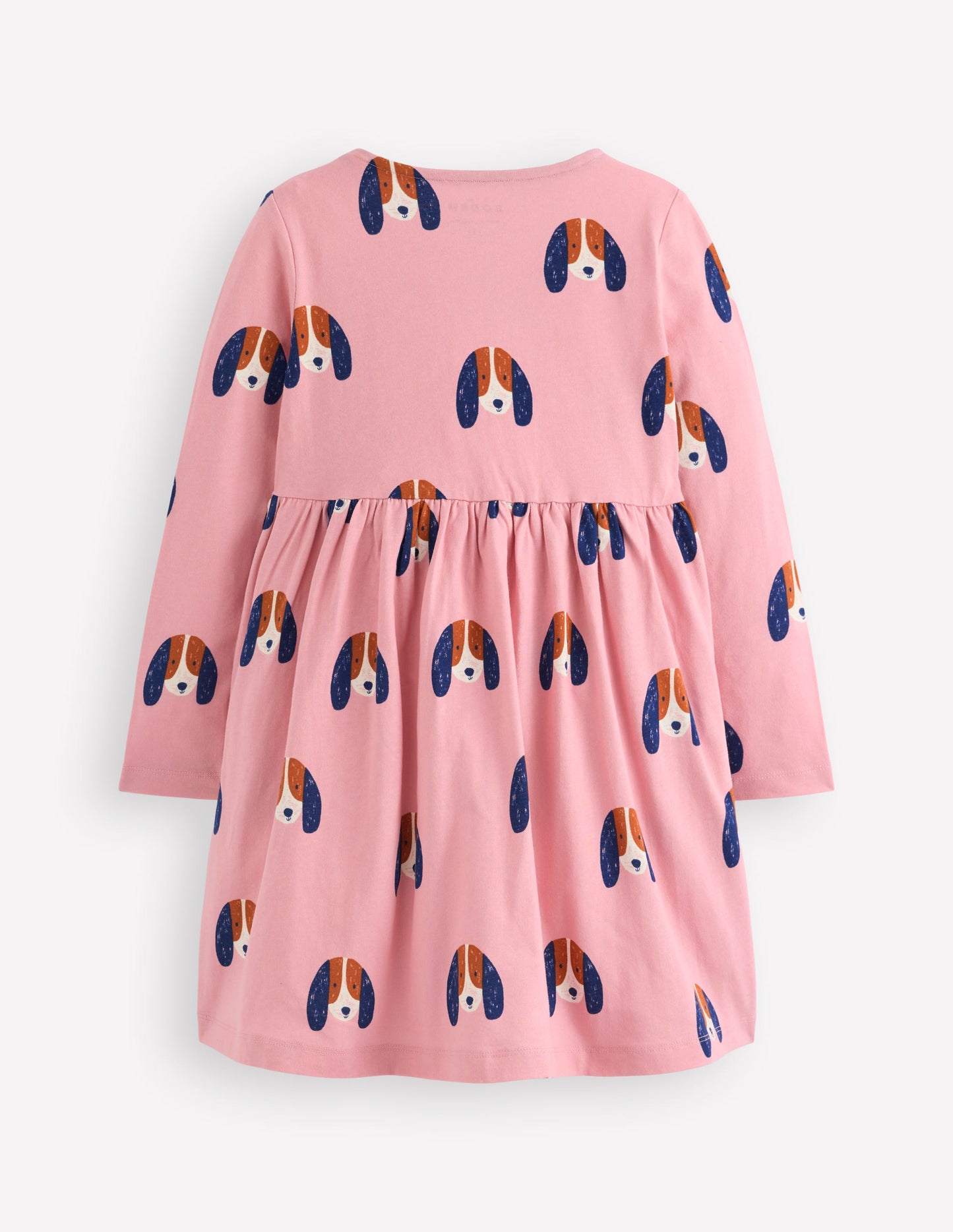 Heart Pocket Fun Jersey Dress-Vintage Pink Spaced Pups