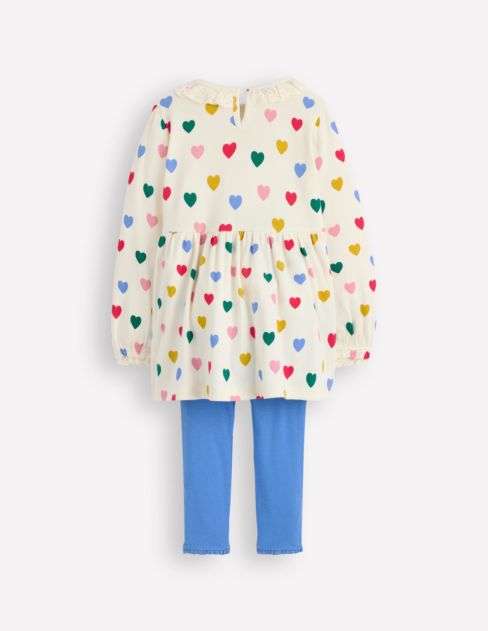 Ribbed Tunic Set-Soft Ivory Small Hearts - Image 2