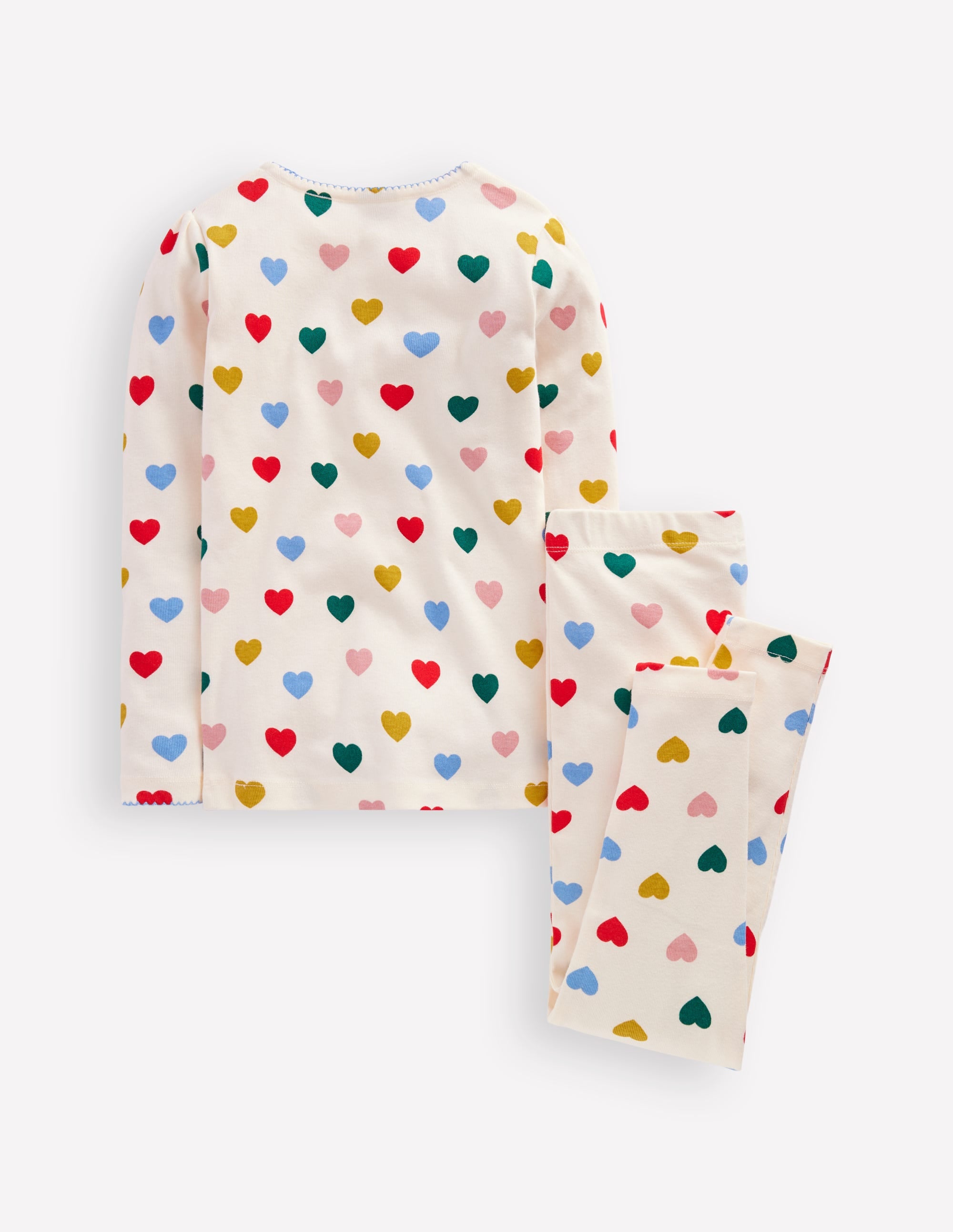 Snug Long John Pajamas-Coconut Milk Small Hearts - Image 2