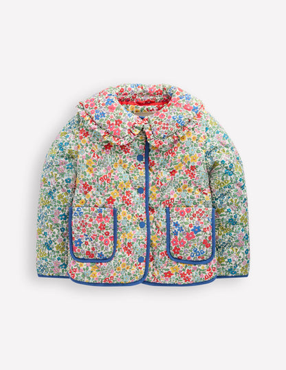 Quilted Collared Jacket-Rose Pink Flowerbed-1