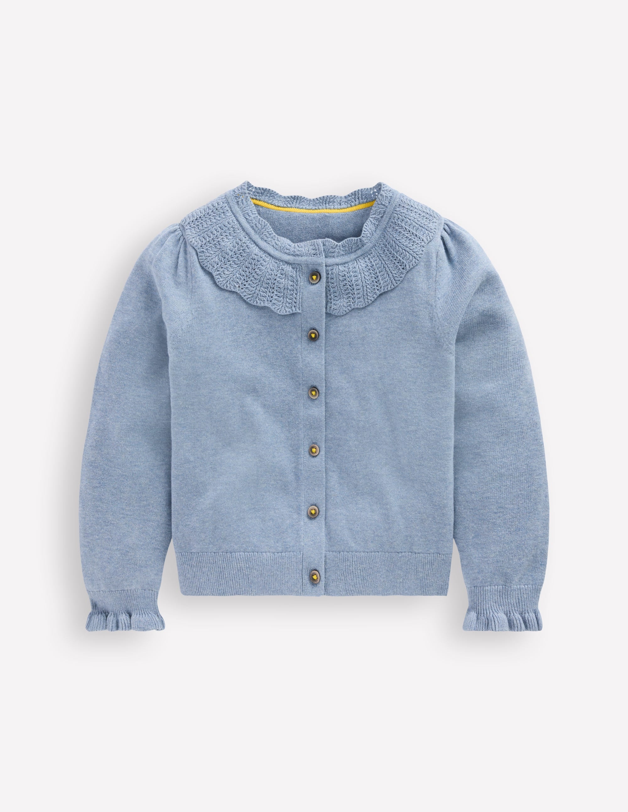 Pretty Ruffle Cardigan-Glacier Blue Marl - Image 1