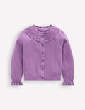 Pretty Ruffle Cardigan-Aster Purple Marl