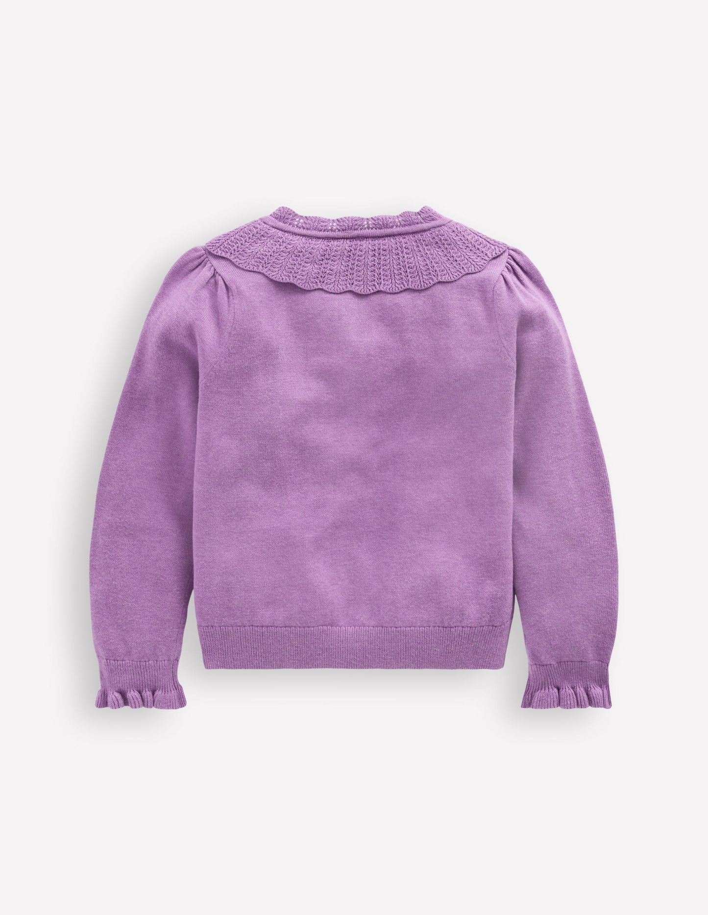 Pretty Ruffle Cardigan-Aster Purple Marl