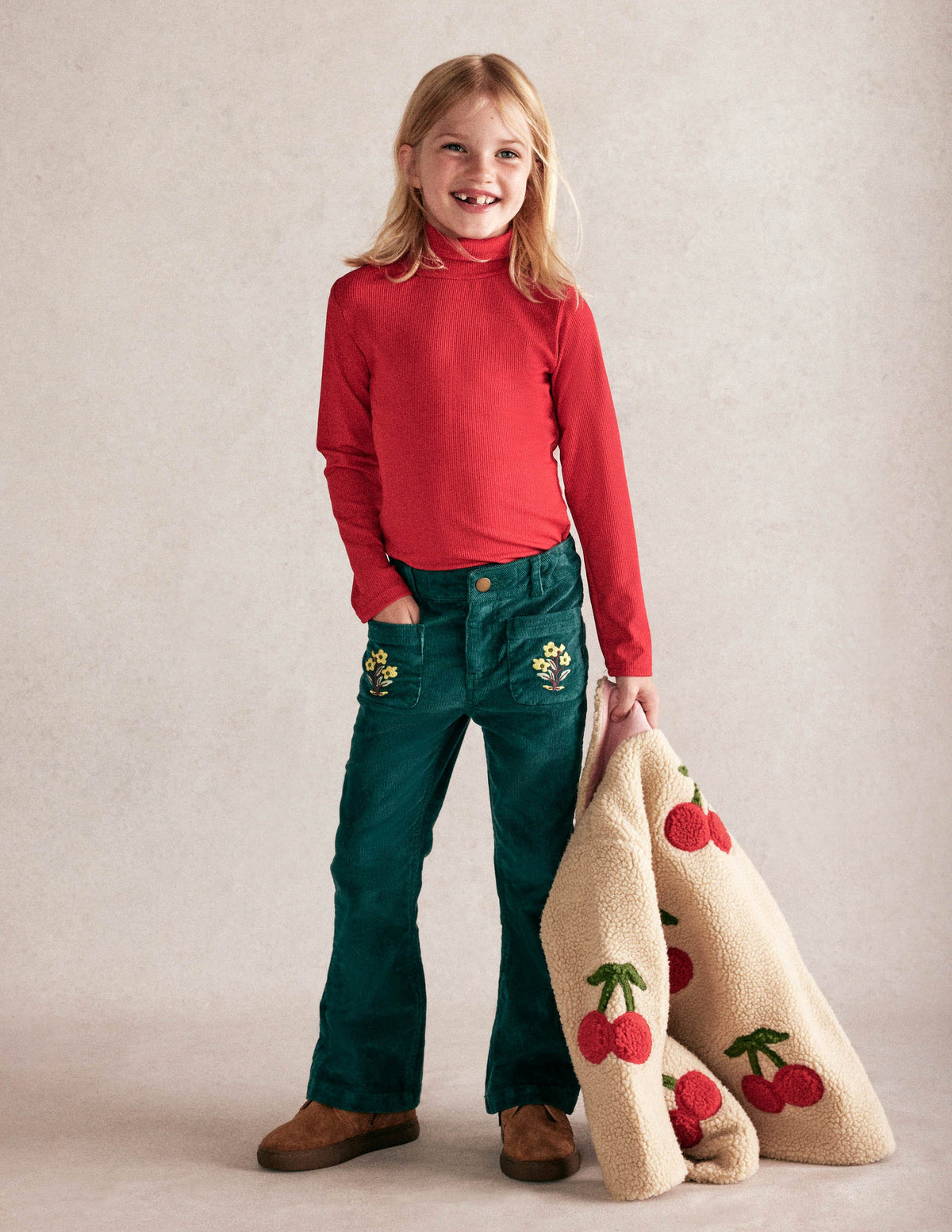Borg Interest Jacket-Cherry Applique - Image 4