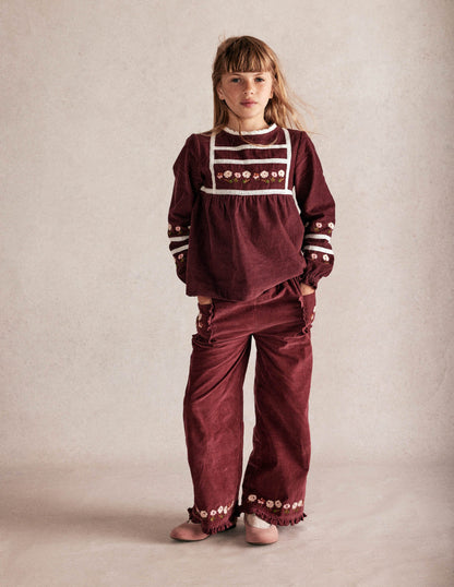 Embroidered Lace Top-Chestnut Embroidery-7