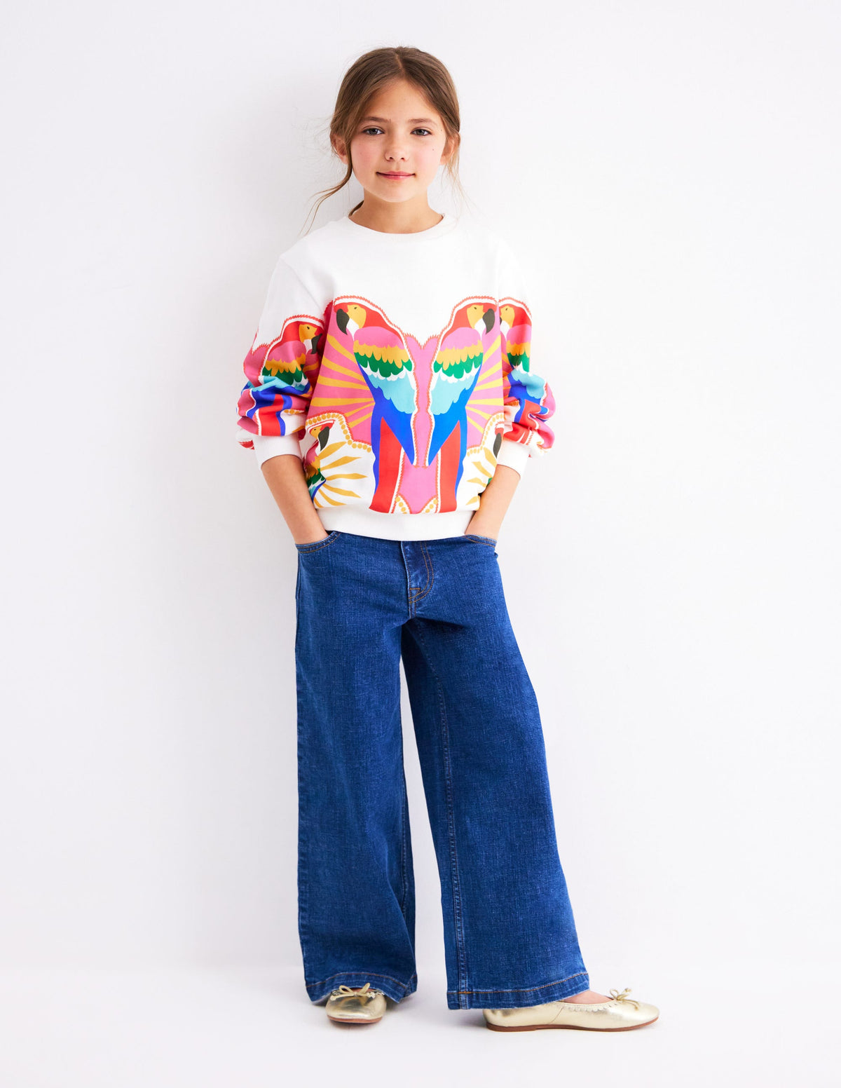 Printed Relaxed Sweatshirt-Multi Parrot - Image 3