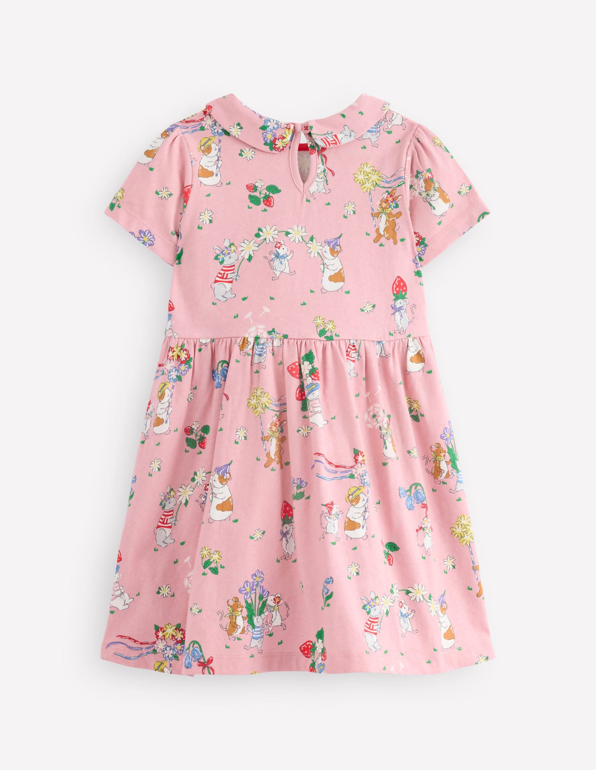 Peter Pan Collar Jersey Dress-Vintage Pink May Day-2