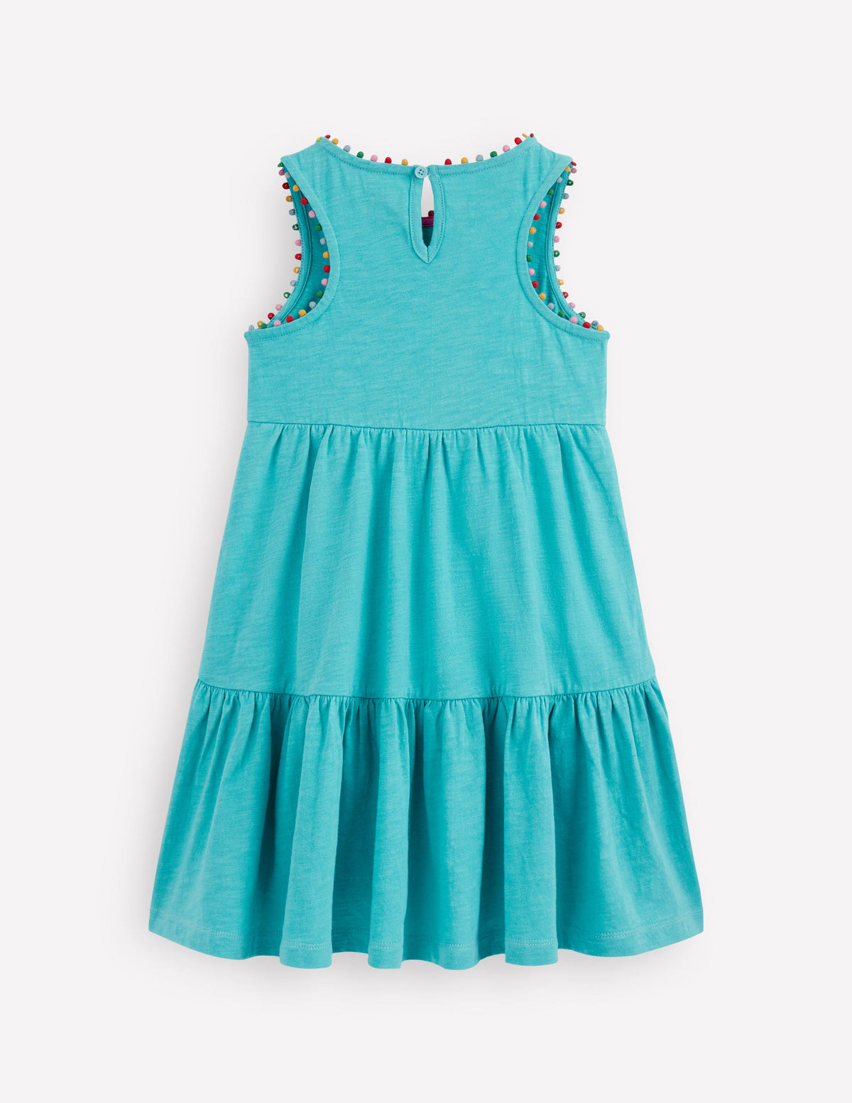 Ali Pom Trim Jersey Dress-Caribbean Blue - Image 2