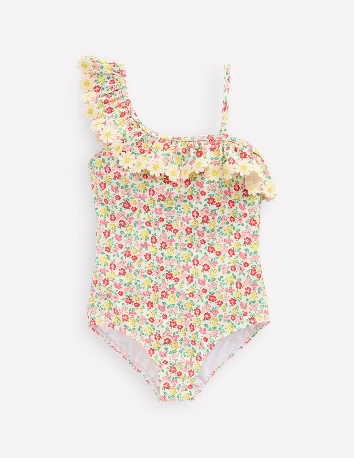 Lila One Shoulder Swimsuit-Multi Summer Flowerbed - Image 1