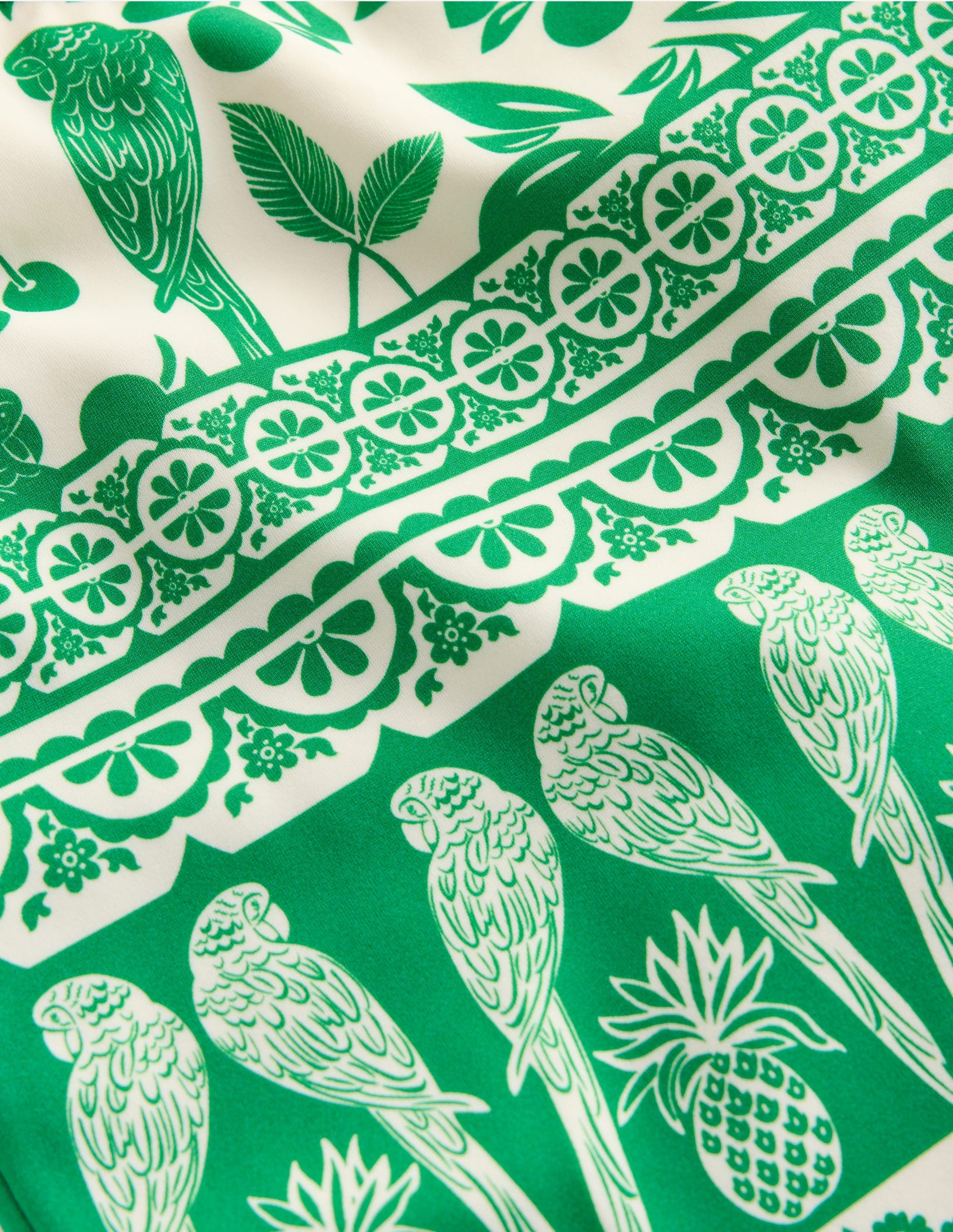 Cross-back Tankini Top-Rich Emerald Parrot Palm-3