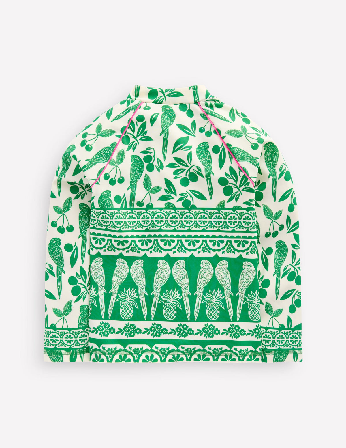 Sun Safe Patterned Rash Vest-Rich Emerald Parrot Palm - Image 2