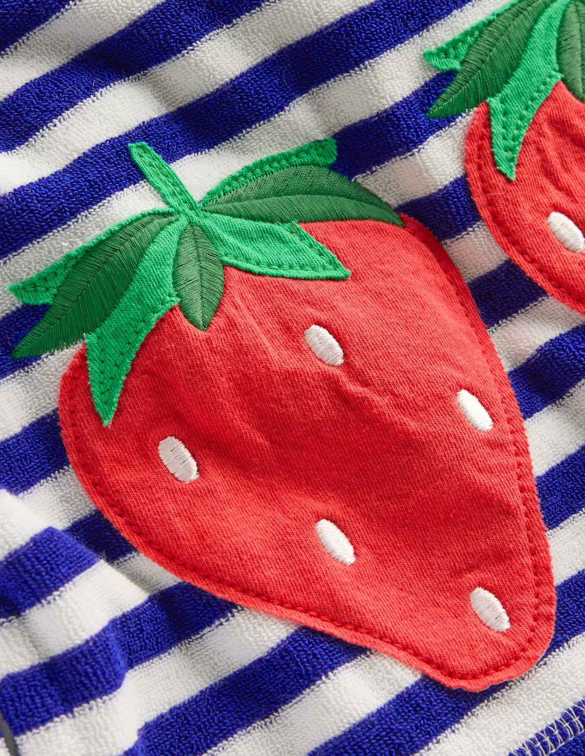 Mara Towelling Throw-On-Bright Blue Fruit Stripe - Image 3
