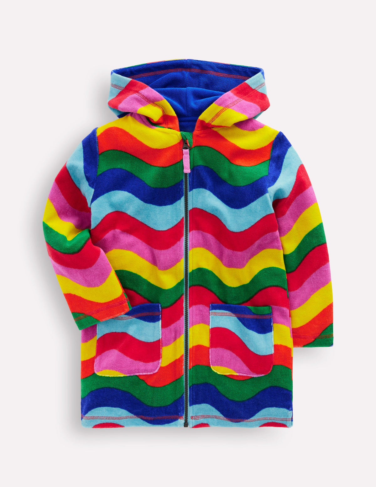 Romie Towelling Zip Throw-On-Multi Wave Stripe - Image 1