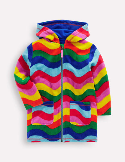 Romie Towelling Zip Throw-On-Multi Wave Stripe-1