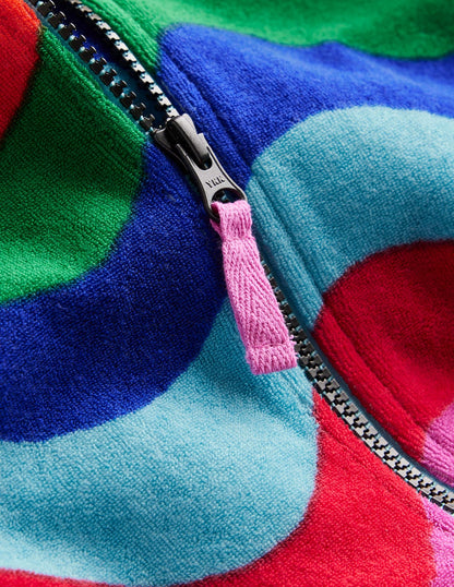 Romie Towelling Zip Throw-On-Multi Wave Stripe-3