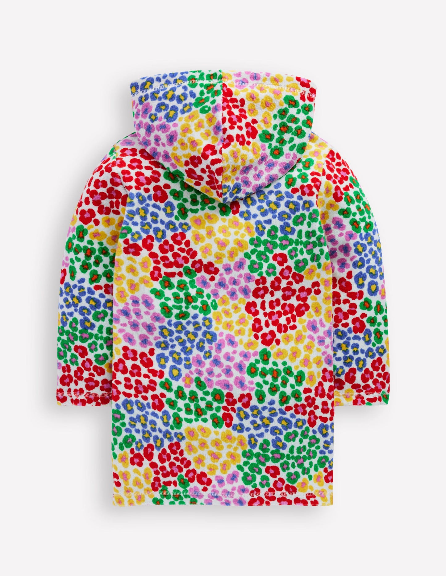 Romie Towelling Zip Throw-On-Multi Rainbow Leopard