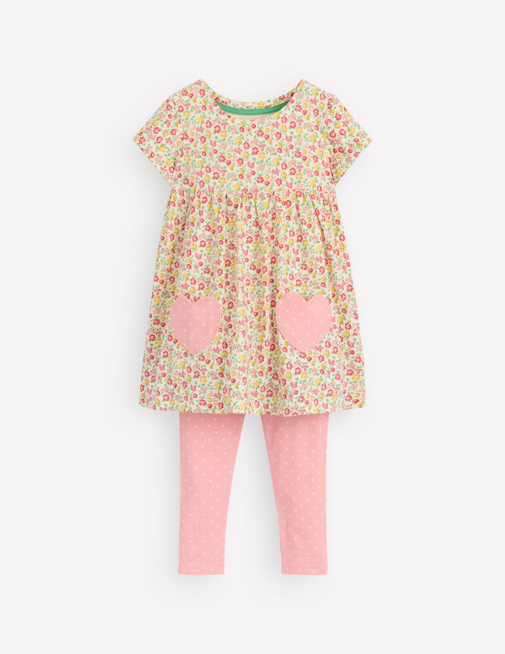 Short-sleeved print tunic set-Multi Summer Flowerbed - Image 1