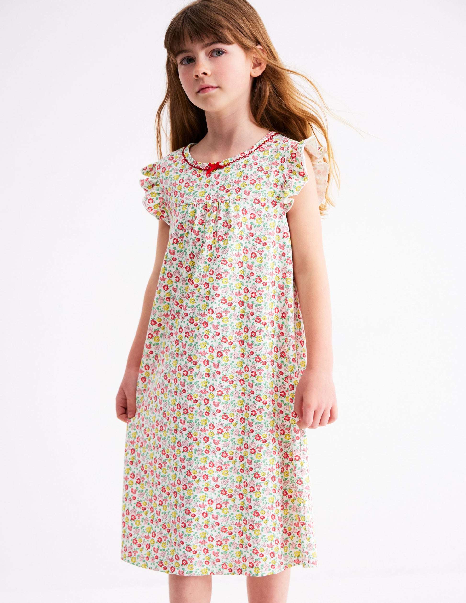Short Sleeve Nightie-Multi Summer Flowerbed Boden USA