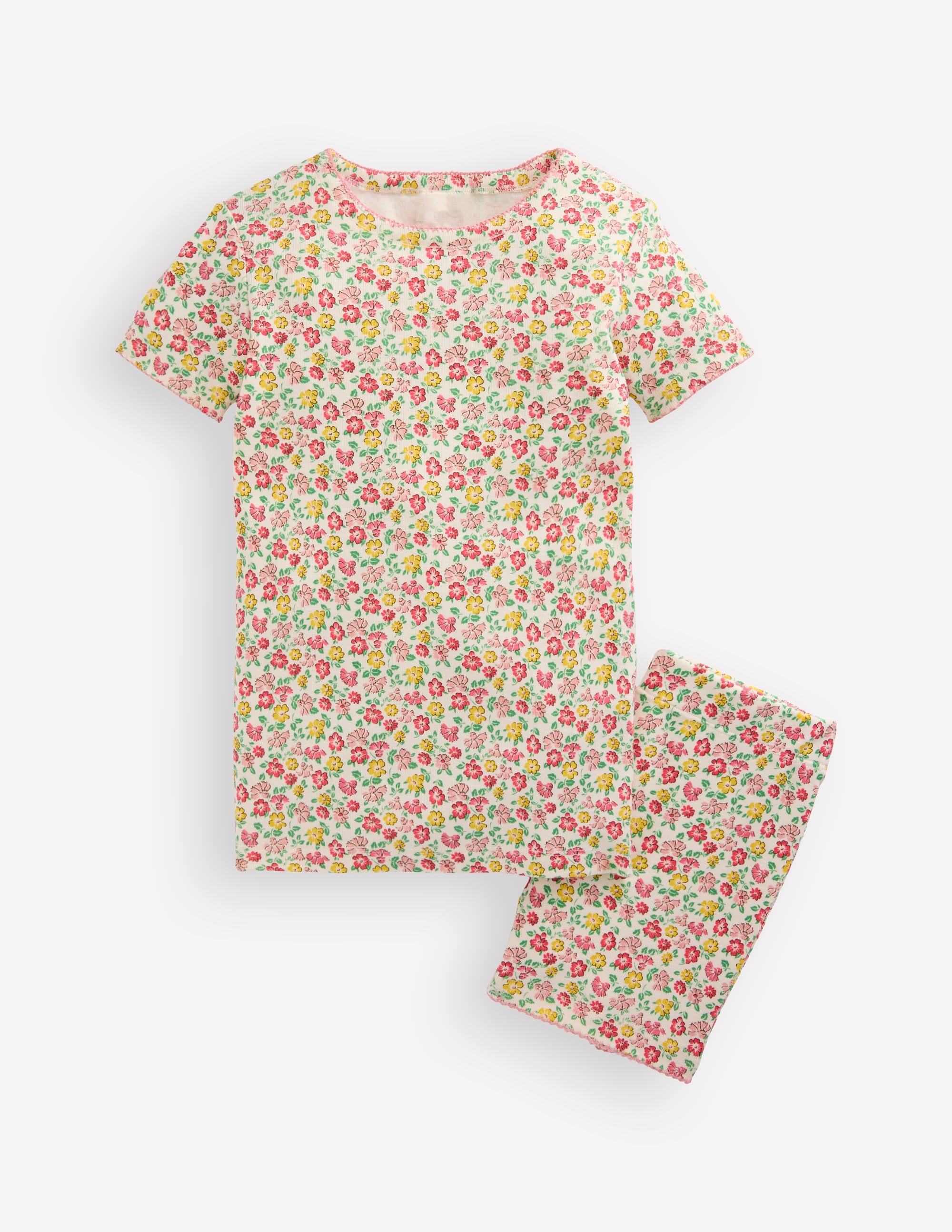 Snug Short John Pajamas-Multi Summer Flowerbed - Image 4