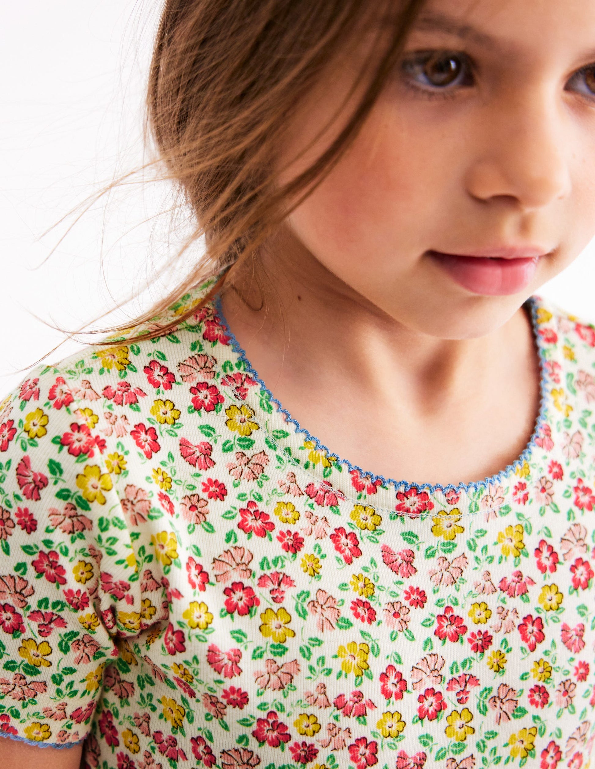 Snug Short John Pajamas-Multi Summer Flowerbed-3