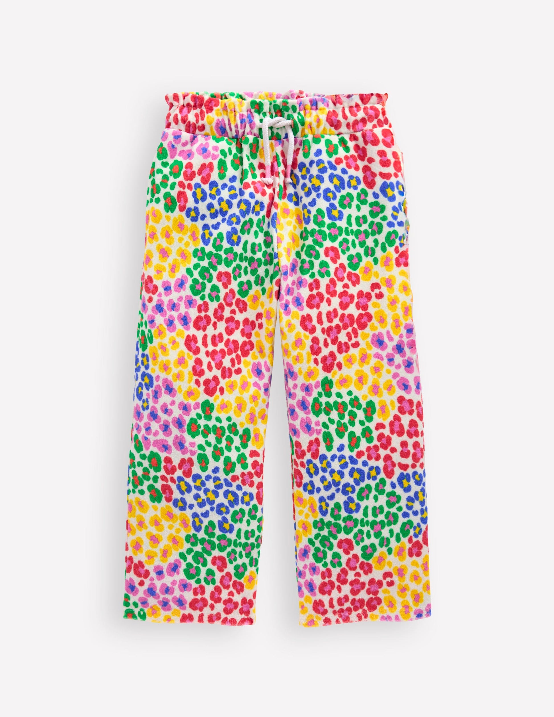 Towelling Pants-Multi Rainbow Leopard-1