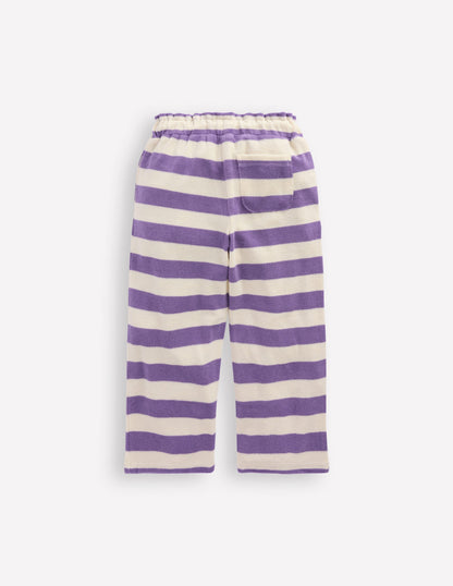 Towelling Pants-Soft Ivory/Aster Purple-2