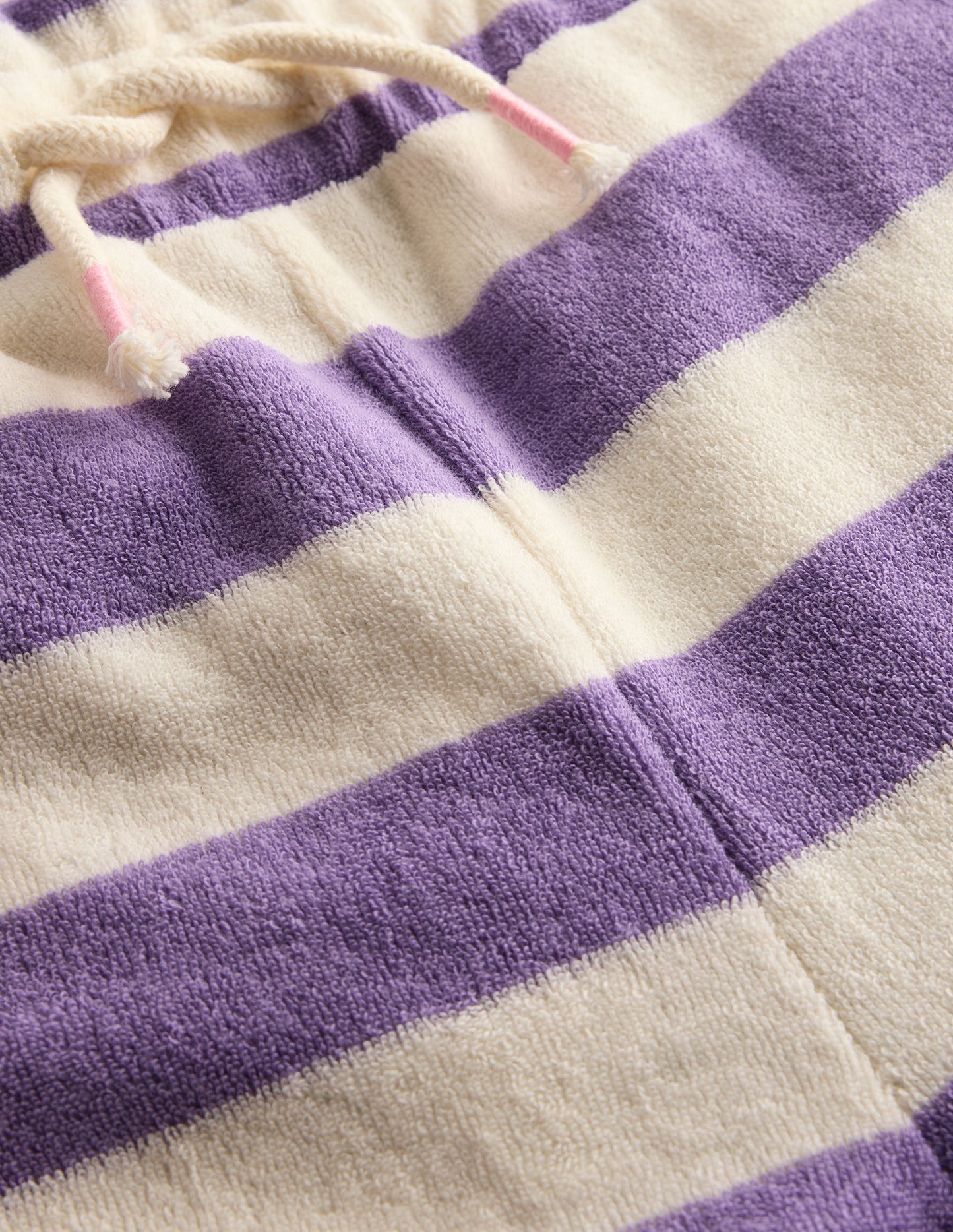 Towelling Pants-Soft Ivory/Aster Purple