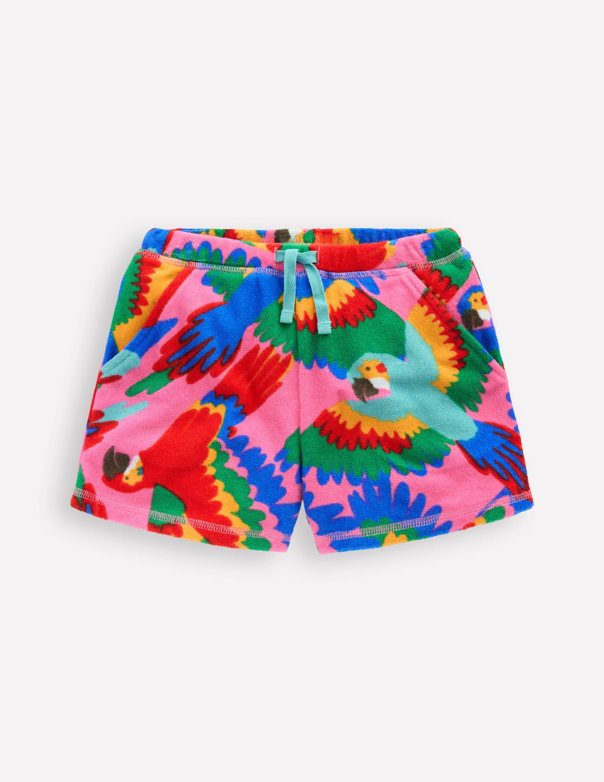 Printed Towelling Short-Multi Rainbow Parrot - Image 1
